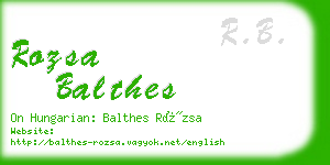 rozsa balthes business card